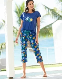 Pantacourt De Pyjama En Coton - Imprimé Tropical -Boutique De Lingerie De Mode 703755 C00 zoomx vue4