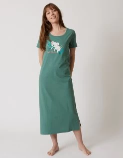 Chemise De Nuit Longue À Manches Courtes Imprimé Koala