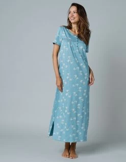 Chemise De Nuit Longue Manches Courtes Imprimée "papillons" -Boutique De Lingerie De Mode 703820 C01 zoomx vue3