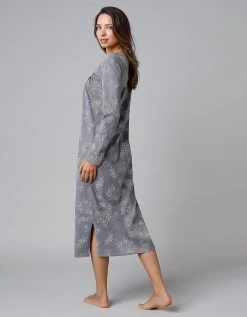 Chemise De Nuit Longue Manches Longues Imprimée "roses" -Boutique De Lingerie De Mode 703824 C01 zoomx vue6