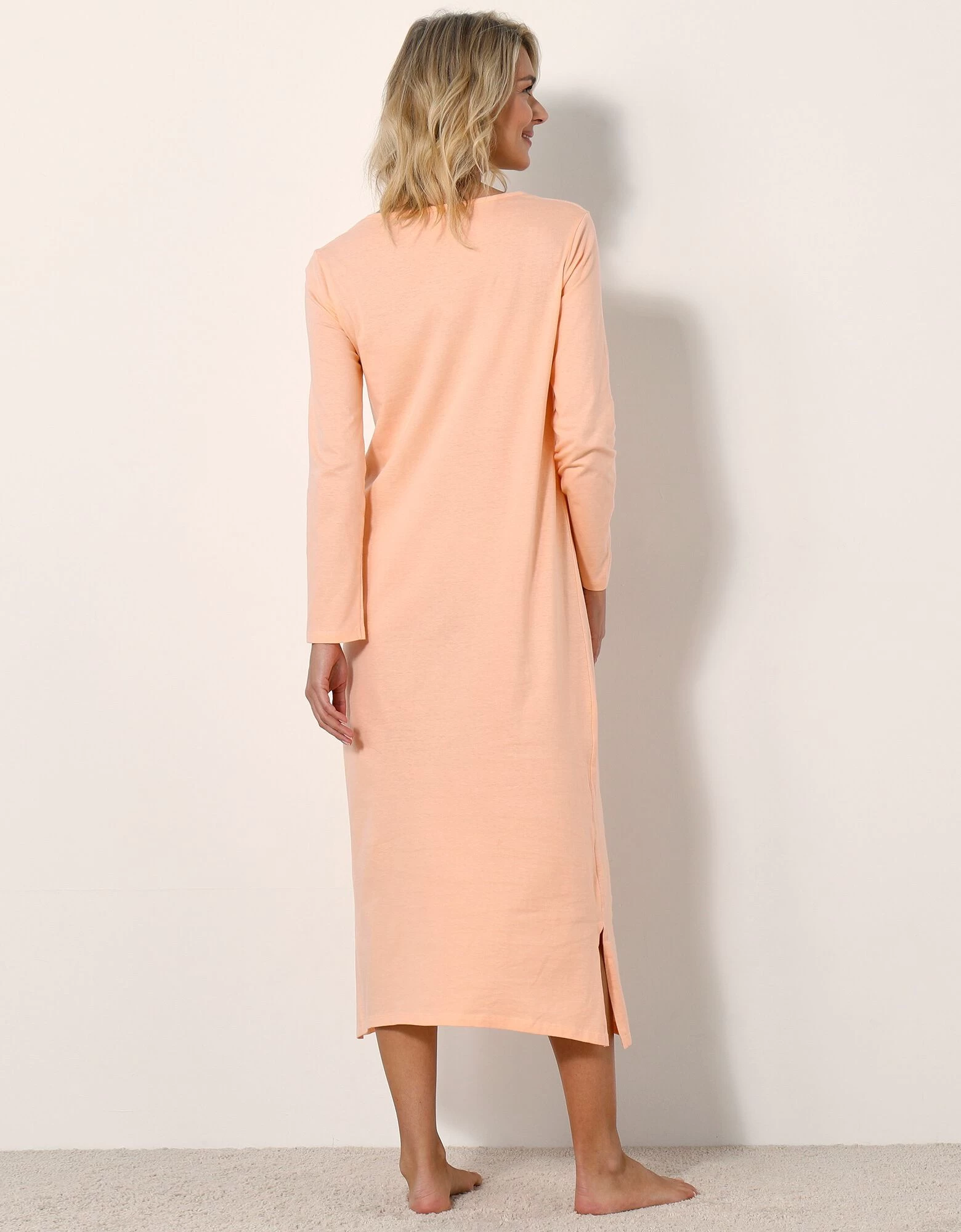 Chemise De Nuit Longue Manches Longues Unie 5 Chemise De Nuit Longue Manches Longues Unie – Image 3