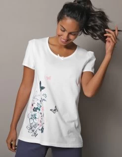 Tee-shirt Imprimé Placé Bucolique - Manches Courtes