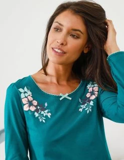 Tee-shirt Col Imprimé Bucolique - Manches Longues -Boutique De Lingerie De Mode 703845 C00 zoomx vue3