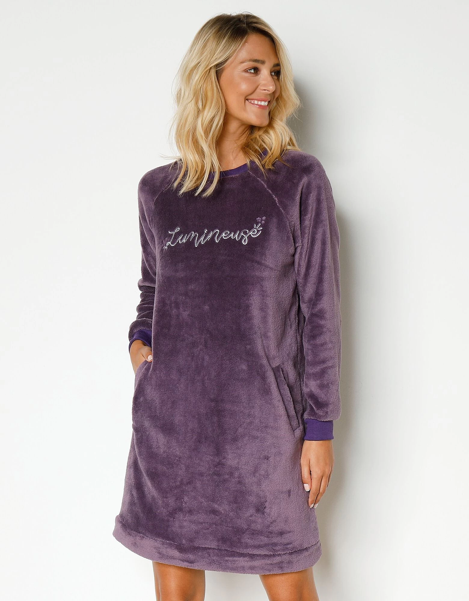 Chemise De Nuit Manches Longues Maille Polaire "lumineuse" 4 Chemise De Nuit Manches Longues Maille Polaire "lumineuse" – Image 2