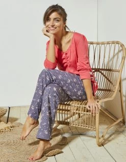 T-shirt Pyjama Manches Longues Imprimé Placé Papillons 11 T-shirt Pyjama Manches Longues Imprimé Placé Papillons -Boutique De Lingerie De Mode 703913 C04 zoomx vue3