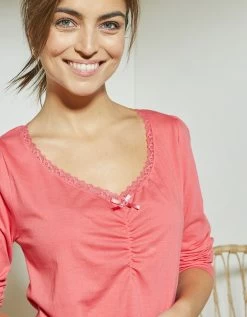 T-shirt Pyjama Manches Longues Imprimé Placé Papillons 13 T-shirt Pyjama Manches Longues Imprimé Placé Papillons -Boutique De Lingerie De Mode 703913 C04 zoomx vue5