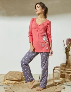 T-shirt Pyjama Manches Longues Imprimé Placé Papillons 14 T-shirt Pyjama Manches Longues Imprimé Placé Papillons -Boutique De Lingerie De Mode 703913 C04 zoomx vue6