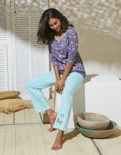 T-shirt Pyjama Manches Longues Imprimé Papillons 10 T-shirt Pyjama Manches Longues Imprimé Papillons -Boutique De Lingerie De Mode 703914 C02 zoomx vue3