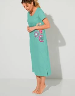 Chemise De Nuit Longue Imprimé Rosaces 11 Chemise De Nuit Longue Imprimé Rosaces -Boutique De Lingerie De Mode 703921 C01 zoomx vue4