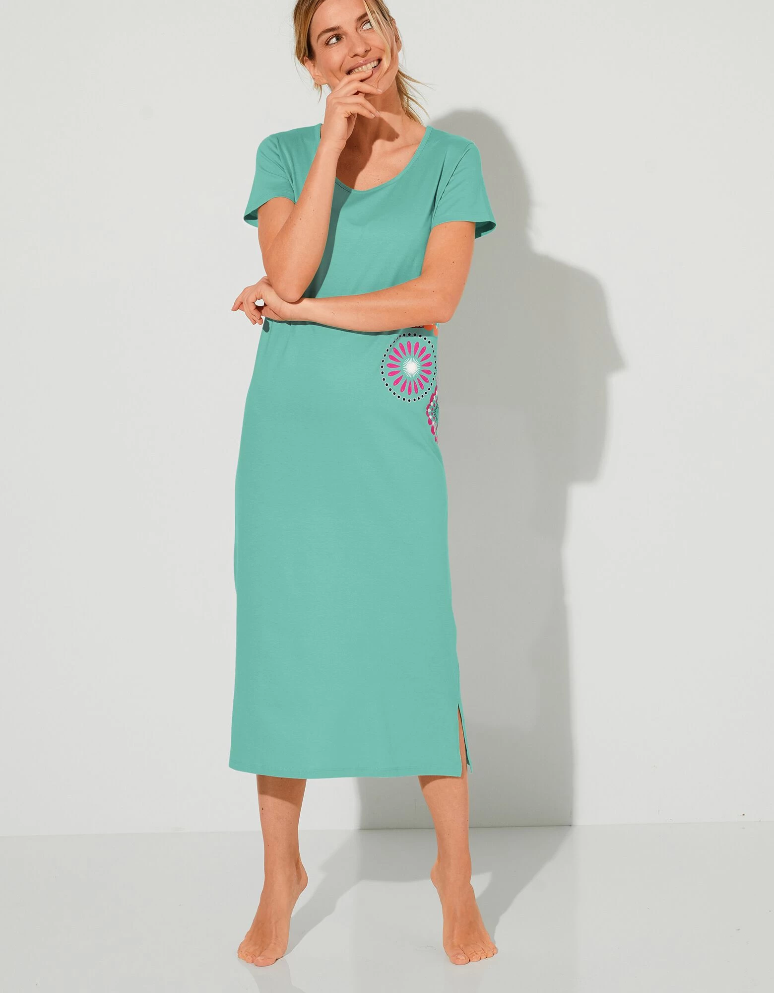 Chemise De Nuit Longue Imprimé Rosaces 6 Chemise De Nuit Longue Imprimé Rosaces – Image 5