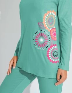 Pyjama Manches Longues Imprimé Rosaces - Coton -Boutique De Lingerie De Mode 703930 C02 zoomx vue4