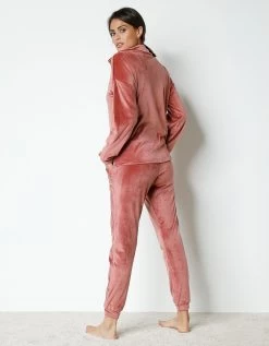 Pyjama Velours Stretch Manches Longues Col Boutonné -Boutique De Lingerie De Mode 703933 C02 zoomx vue6