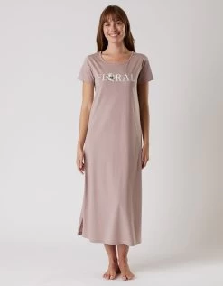 Chemise De Nuit Longue Manches Courtes En Coton Motif "Floral" -Boutique De Lingerie De Mode 703934 C01 zoomx vue4