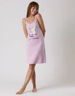 Nuisette Coton Fines Bretelles Imprimée "chat"