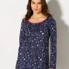 Tee-shirt Manches Longues Imprimé étoiles - Jersey Coton -Boutique De Lingerie De Mode 703963 C01 zoomx