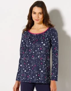 Tee-shirt Manches Longues Imprimé étoiles - Jersey Coton
