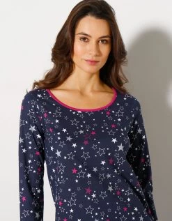 Tee-shirt Manches Longues Imprimé étoiles - Jersey Coton -Boutique De Lingerie De Mode 703963 C01 zoomx vue3