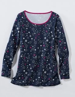 Tee-shirt Manches Longues Imprimé étoiles - Jersey Coton -Boutique De Lingerie De Mode 703963 C01 zoomx vue4