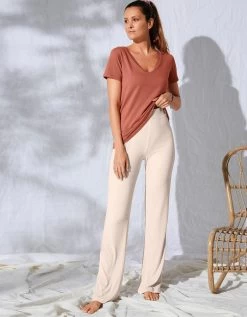 Pantalon Large Maille Côtelée Taille élastiquée 12 Pantalon Large Maille Côtelée Taille élastiquée -Boutique De Lingerie De Mode 703981 C02 zoomx vue5