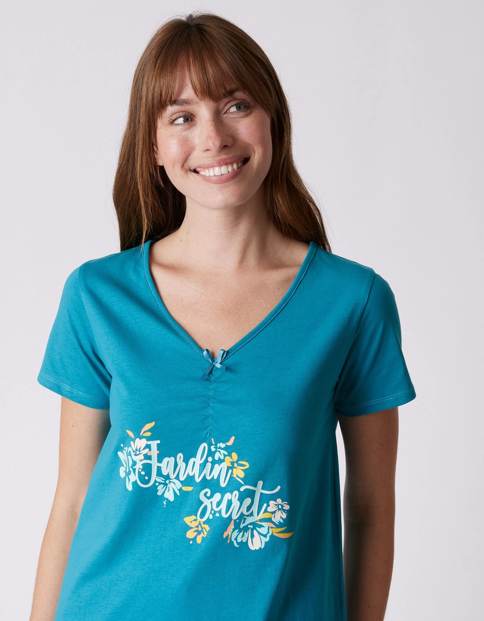 Tee-shirt Pyjama Manches Courtes Imprimé "jardin Secret" 6 Tee-shirt Pyjama Manches Courtes Imprimé "jardin Secret" – Image 4