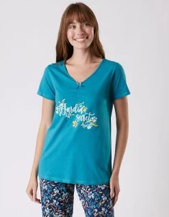 Tee-shirt Pyjama Manches Courtes Imprimé "jardin Secret" 12 Tee-shirt Pyjama Manches Courtes Imprimé "jardin Secret" -Boutique De Lingerie De Mode 703992 C00 zoomx vue5