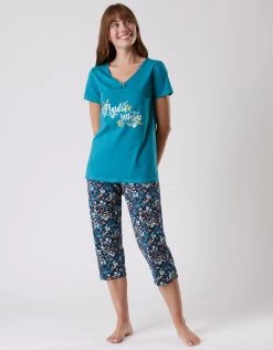 Tee-shirt Pyjama Manches Courtes Imprimé "jardin Secret" 13 Tee-shirt Pyjama Manches Courtes Imprimé "jardin Secret" -Boutique De Lingerie De Mode 703992 C00 zoomx vue6