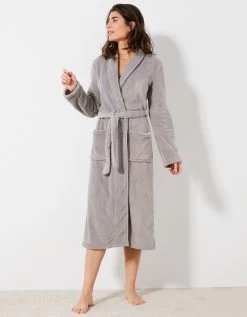 Peignoir Polaire Toucher Peluche Manches Longues, Longueur 115 Cm -Boutique De Lingerie De Mode 704398 C03 zoomx vue4