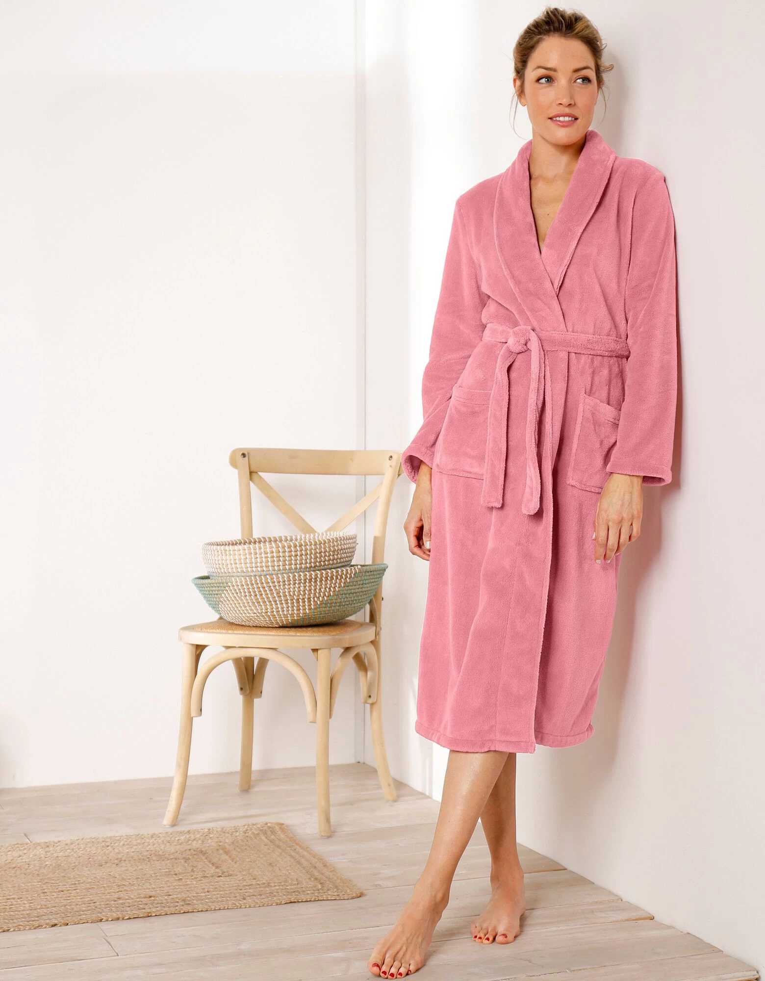 Peignoir Polaire Toucher Peluche Manches Longues, Longueur 115 Cm 3 Peignoir Polaire Toucher Peluche Manches Longues, Longueur 115 Cm