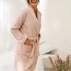 Peignoir Court Texturé En Polaire Peluche -Boutique De Lingerie De Mode 704504 C01 zoomx