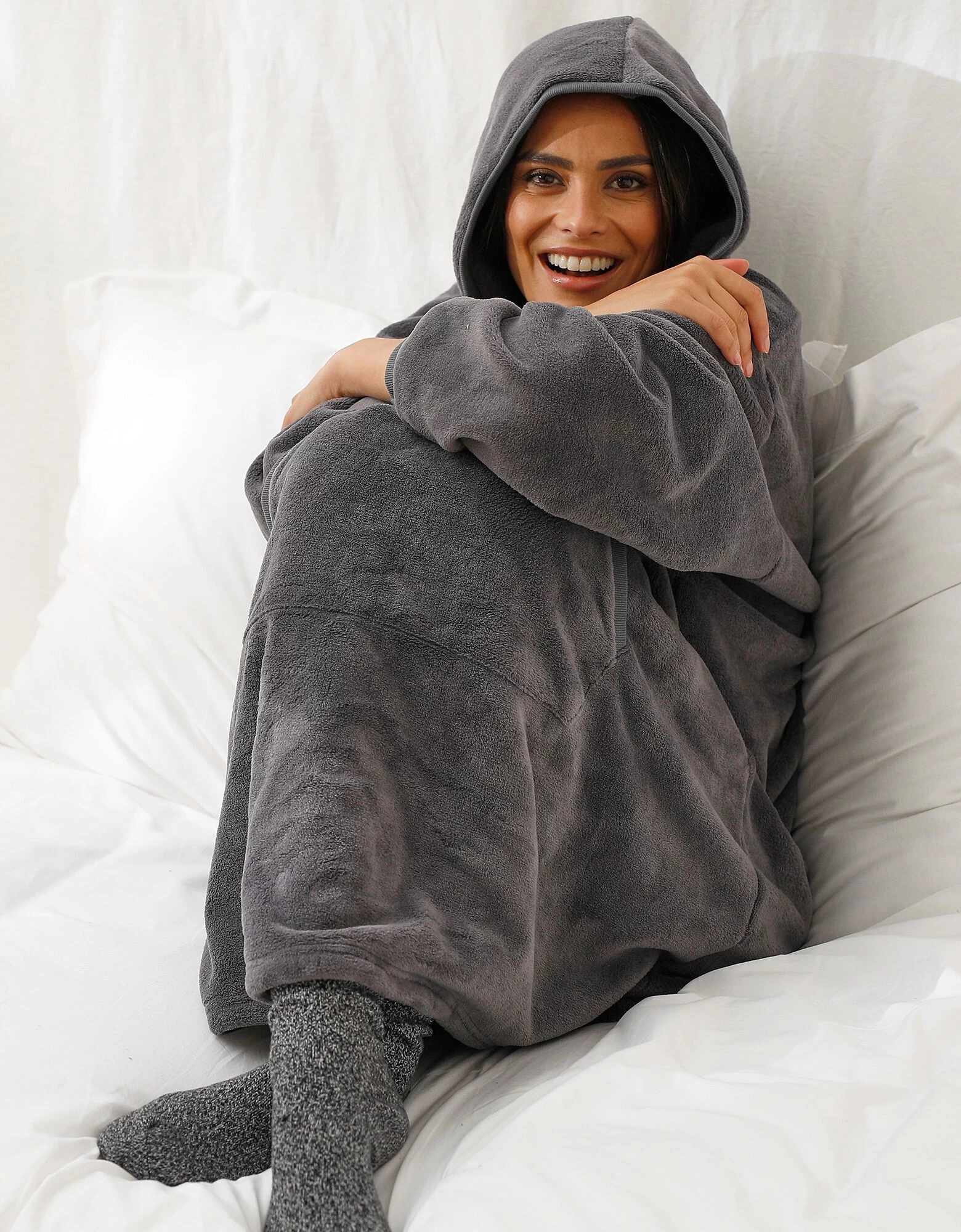 Sweat Oversize* Unisexe Polaire Peluche Anthracite 4 Sweat Oversize* Unisexe Polaire Peluche Anthracite â Image 2