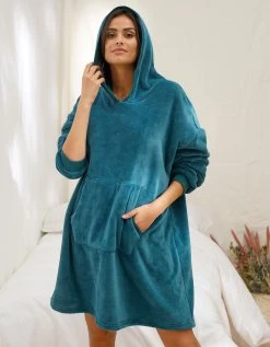 Sweat Oversize* Unisexe En Polaire Peluche Bleue -Boutique De Lingerie De Mode 704507 C01 zoomx vue4