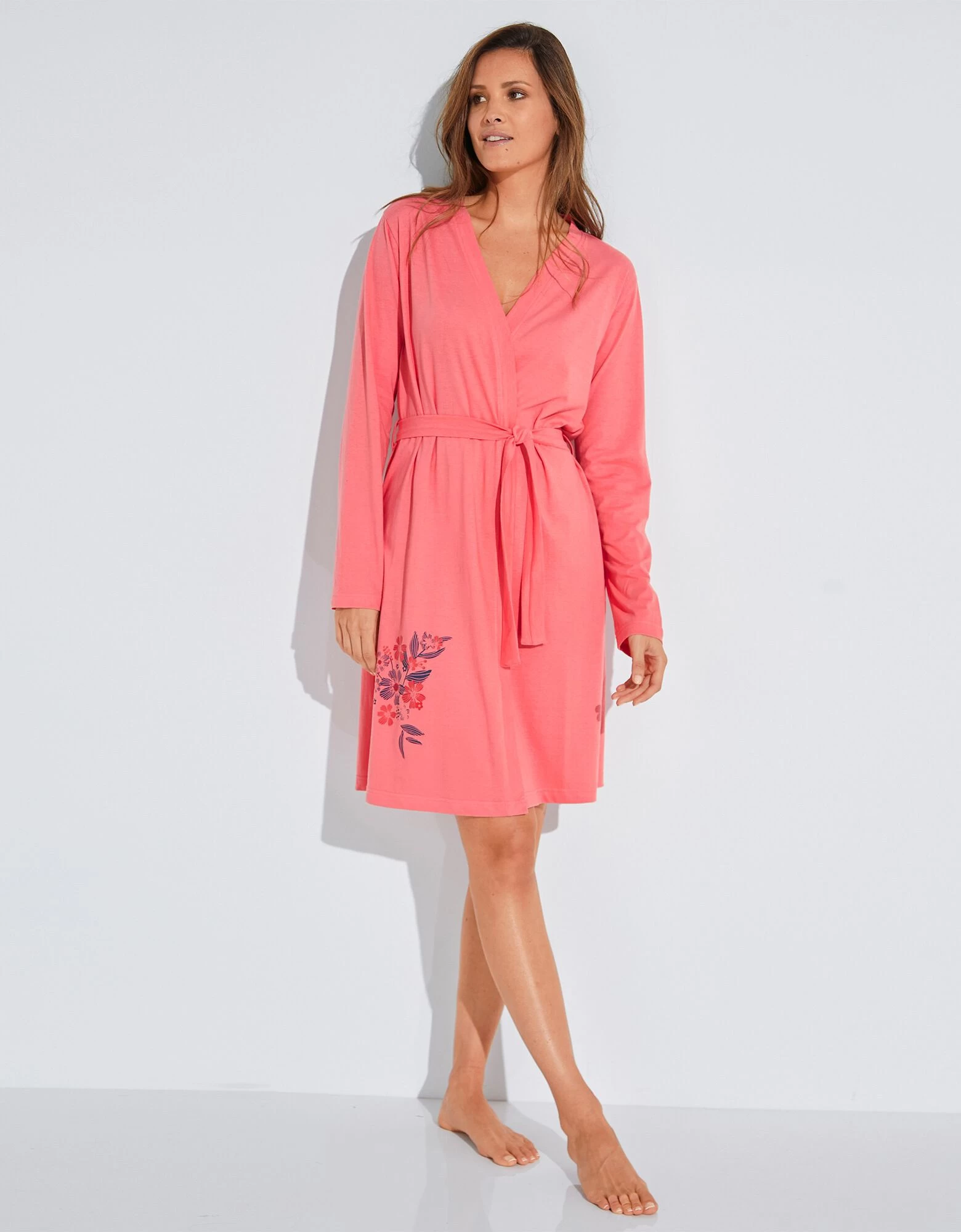 Peignoir Coton Imprimé Placé "bouquet 8 Peignoir Coton Imprimé Placé "bouquet – Image 6