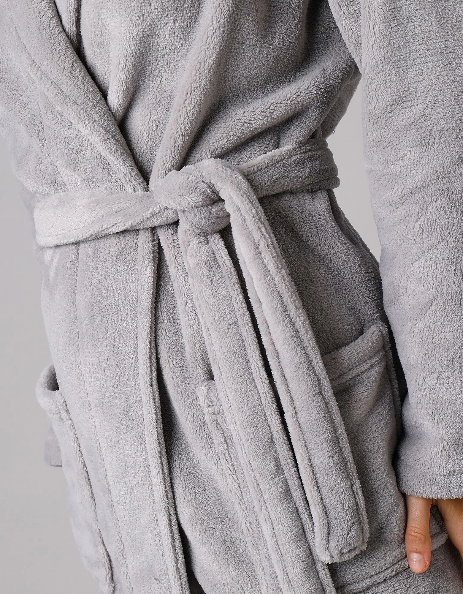 Peignoir Manches Longues Polaire Uni Toucher Peluche Longueur 92 Cm 7 Peignoir Manches Longues Polaire Uni Toucher Peluche Longueur 92 Cm – Image 5