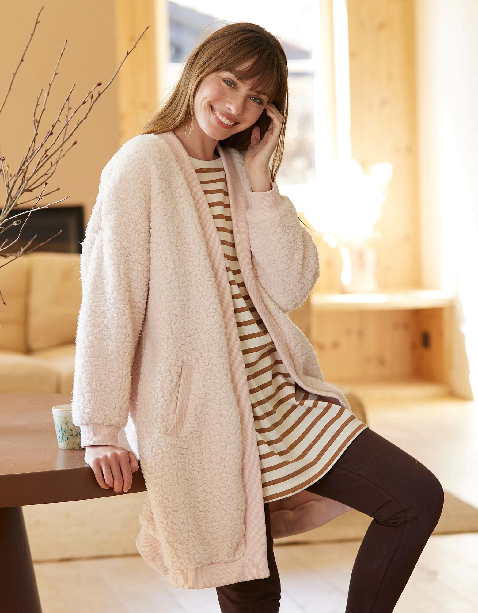 Gilet Long D'intérieur Maille Bouclette 3 Gilet Long D'intérieur Maille Bouclette