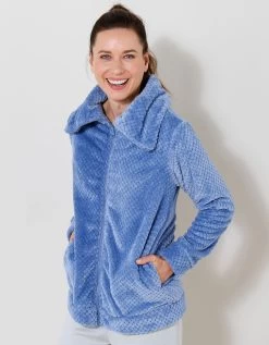 Veste Col Montant Zippé Maille Polaire Texturée -Boutique De Lingerie De Mode 704528 C01 zoomx vue4