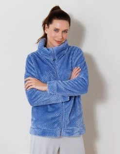 Veste Col Montant Zippé Maille Polaire Texturée -Boutique De Lingerie De Mode 704528 C01 zoomx vue5