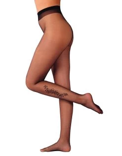 Collant Fantaisie Imitation Tattoo "fleurs" - Lot De 2