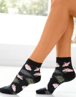 Socquettes Motifs Tropicaux Assortis – Lot De 4