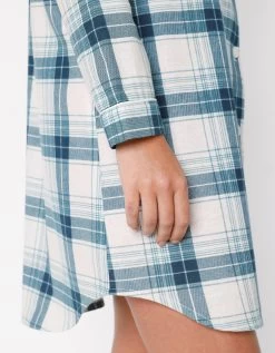 Chemise De Nuit En Pilou Forme Liquette Imprimé Carreaux -Boutique De Lingerie De Mode 706153 C01 zoomx vue4