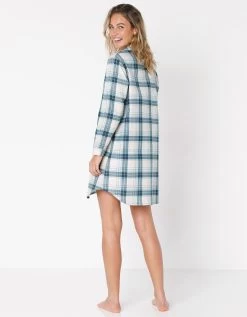 Chemise De Nuit En Pilou Forme Liquette Imprimé Carreaux -Boutique De Lingerie De Mode 706153 C01 zoomx vue5