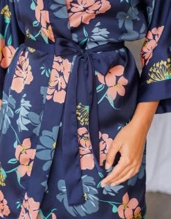 Kimono Court Satin Imprimé Floral -Boutique De Lingerie De Mode 706163 C01 zoomx vue3