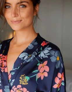 Kimono Court Satin Imprimé Floral -Boutique De Lingerie De Mode 706163 C01 zoomx vue6