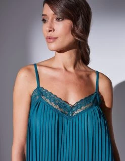 Nuisette Col V Dentelle Et Voile Plissé -Boutique De Lingerie De Mode 706179 C00 zoomx vue3