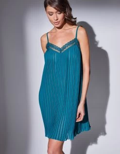 Nuisette Col V Dentelle Et Voile Plissé -Boutique De Lingerie De Mode 706179 C00 zoomx vue4