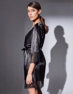 Peignoir Court Satin Et Dentelle -Boutique De Lingerie De Mode 706196 C01 zoomx vue6