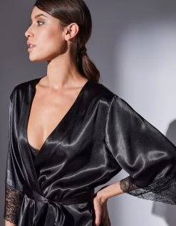 Peignoir Court Satin Et Dentelle -Boutique De Lingerie De Mode 706196 C01 zoomx vue7