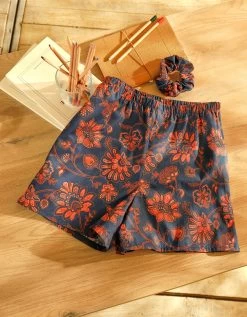 Caleçon Imprimé + Chouchou élastiqué Assorti - Collection Upcycling