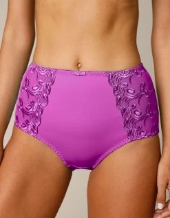 Gainette Ventre Plat Microfibre Tulle Brodé Sienne - Lot De 2 -Boutique De Lingerie De Mode 707455 C04 zoomx vue4