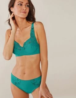 Culotte Brodée Forme Midi Coton Uni Olbia - Lot De 2