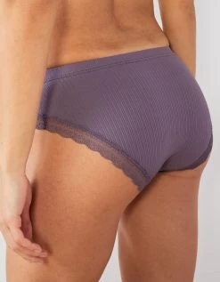 Culotte Forme Midi Maille Côtelée Et Dentelle - Lot De 2 15 Culotte Forme Midi Maille Côtelée Et Dentelle - Lot De 2 -Boutique De Lingerie De Mode 707841 C00 zoom detailRFP